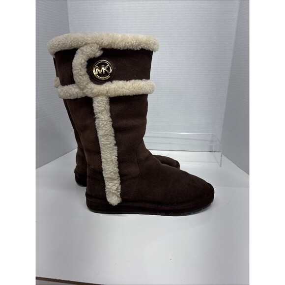 Michael Kors Women’s Winter Tall Winter Suede Boots Walnut Size 8 - Picture 6 of 9